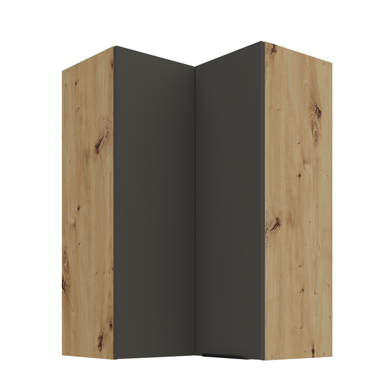 Kuchyňská skříňka ARIA 60x60 GN-90 2F (90°) 
korpus dub artisan, dvířka šedá