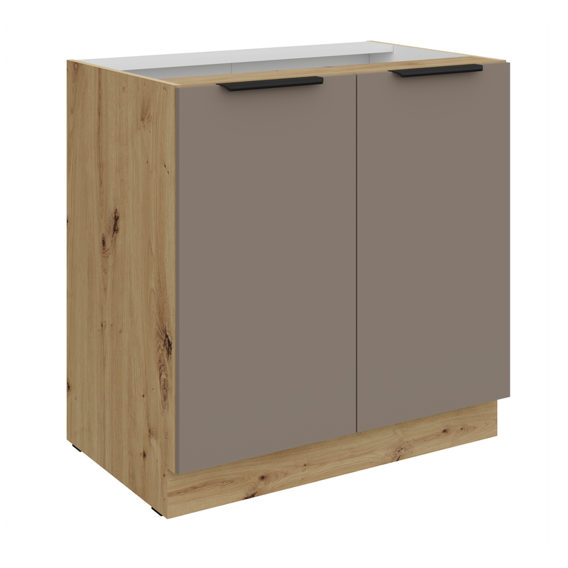 Kuchyňská skříňka ARIA 80 D 2F BB 
korpus dub artisan, dvířka Sandgrau-TA