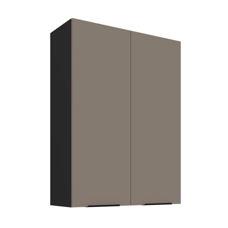 Kuchyňská skříňka ARIA 80 G-108 2F 
korpus černá, dvířka Sandgrau-TA