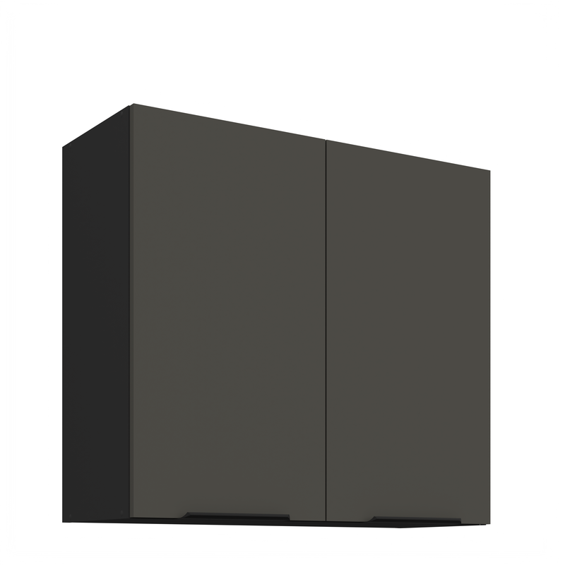 Kuchyňská skříňka ARIA 80 G-72 2F 
korpus černá, dvířka šedá