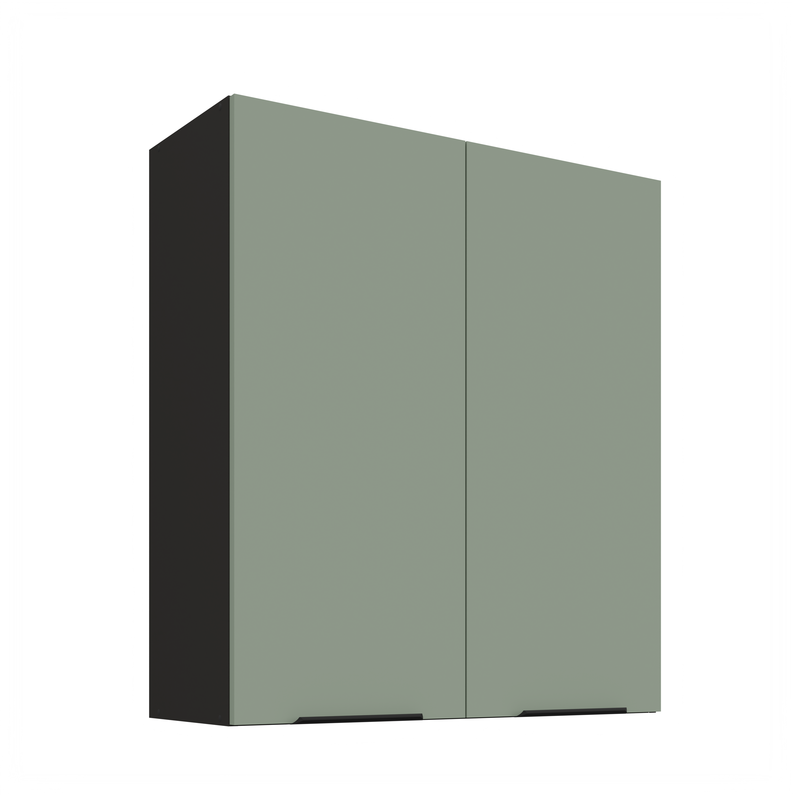 Kuchyňská skříňka ARIA  80 G-90 2F 
korpus černá, dvířka Aquamarine-SA