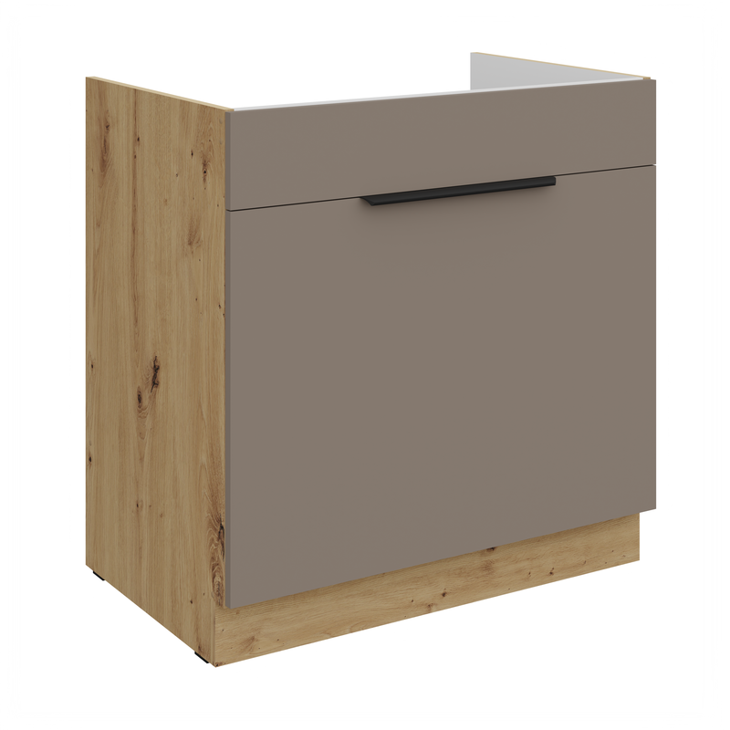 Kuchyňská skříňka ARIA 80 ZL 1S BB 
korpus dub artisan, dvířka Sandgrau-TA