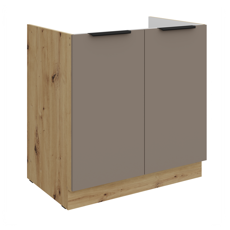Kuchyňská skříňka ARIA 80 ZL 2F BB, korpus dub artisan / dvířka Sandgrau