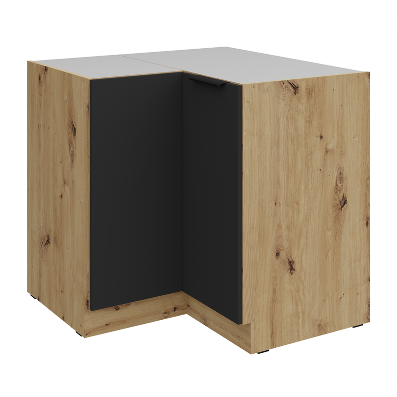 Kuchyňská skříňka ARIA  90x90 DN 2F BB korpus dub artisan, dvířka černá