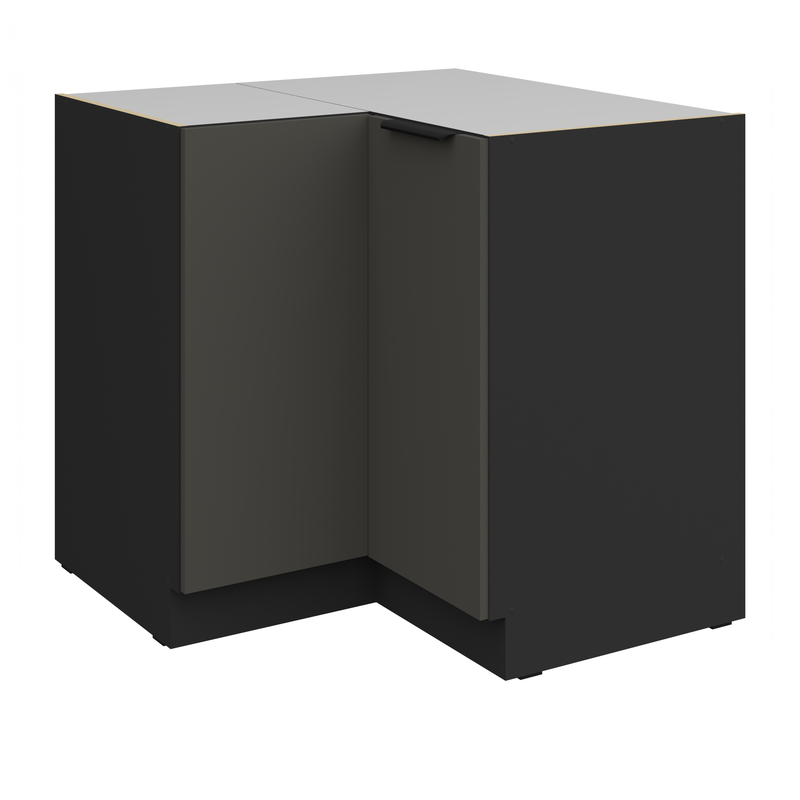 Kuchyňská skříňka ARIA  90x90 DN 2F BB korpus černá, dvířka šedá