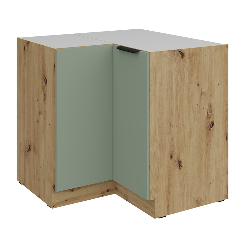 Kuchyňská skříňka ARIA  90x90 DN 2F BB korpus dub artisan, dvířka Aquamarine-SA