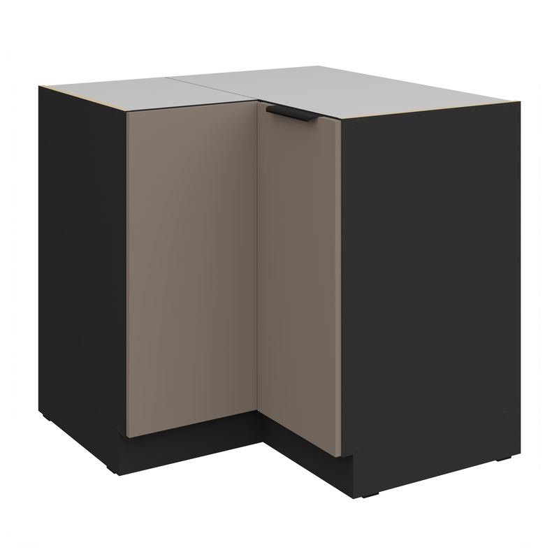 Kuchyňská skříňka ARIA  90x90 DN 2F BB korpus černá, dvířka Sandgrau-TA
