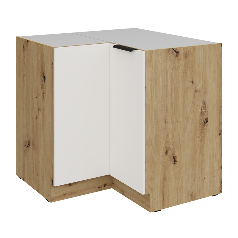 Kuchyňská skříňka ARIA  90x90 DN 2F BB korpus dub artisan, dvířka bílá