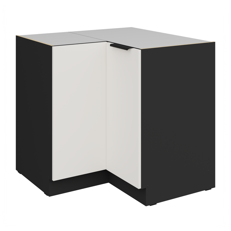 Kuchyňská skříňka ARIA  90x90 DN 2F BB korpus černá, dvířka bílá