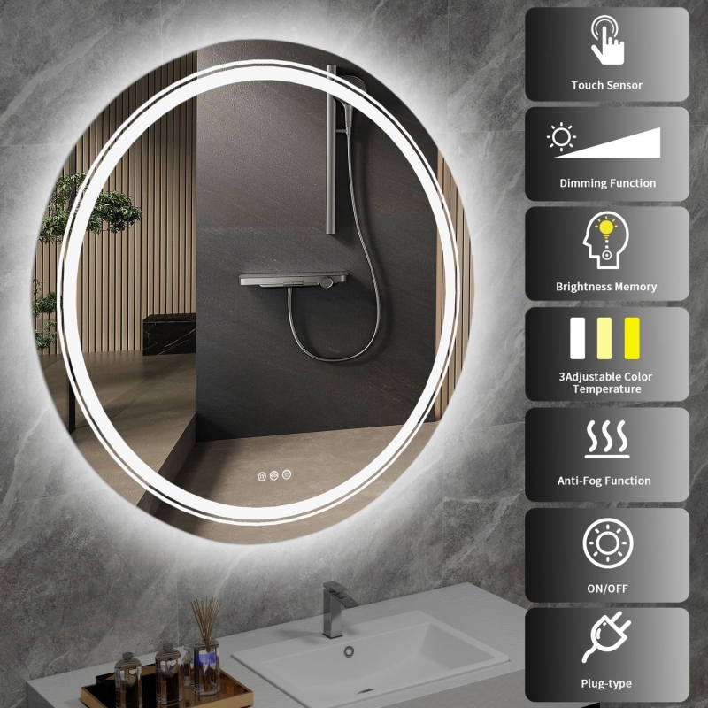 Zrcadlo DOVER s LED