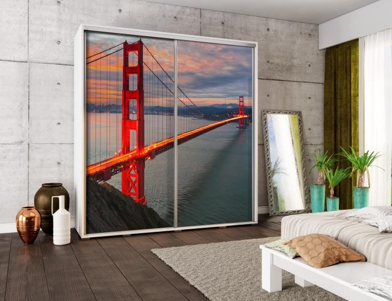 Skříň PENELOPA 205 Golden Gate dekor korpusu kaštan wenge