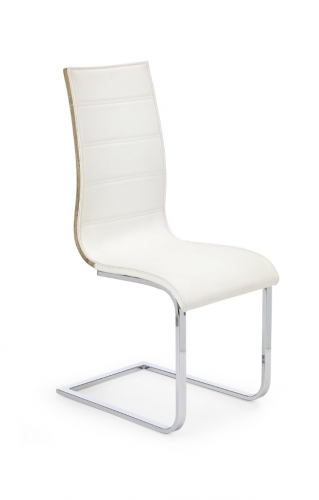 Židle K104 bílá eko-kůže/dub sonoma