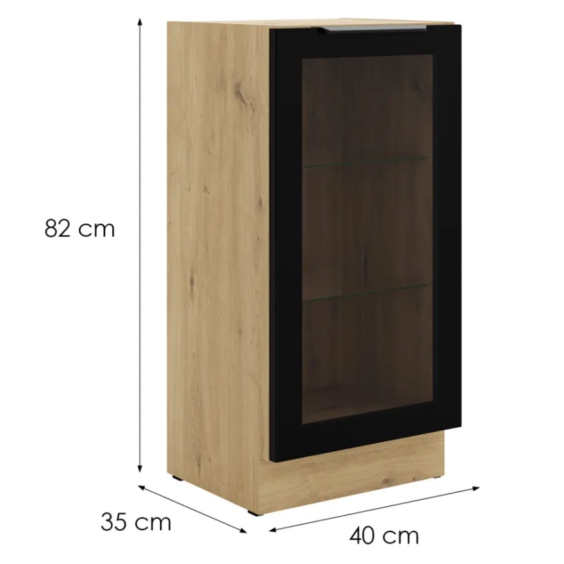 Spodní prosklená kuchyňská skříňka 40 DW 1F BB