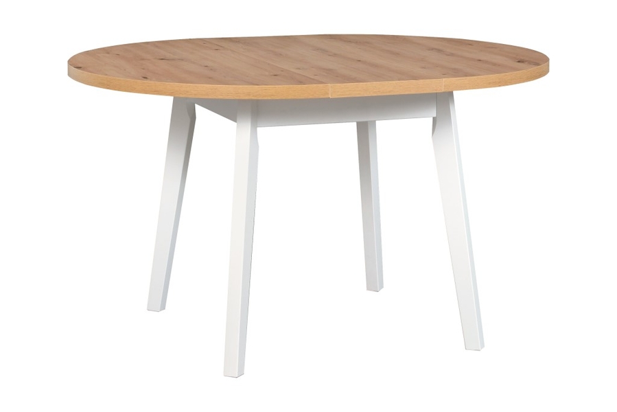 Jídelní stůl OSLO 3 L deska stolu bílá, podstava stolu buk, nohy
