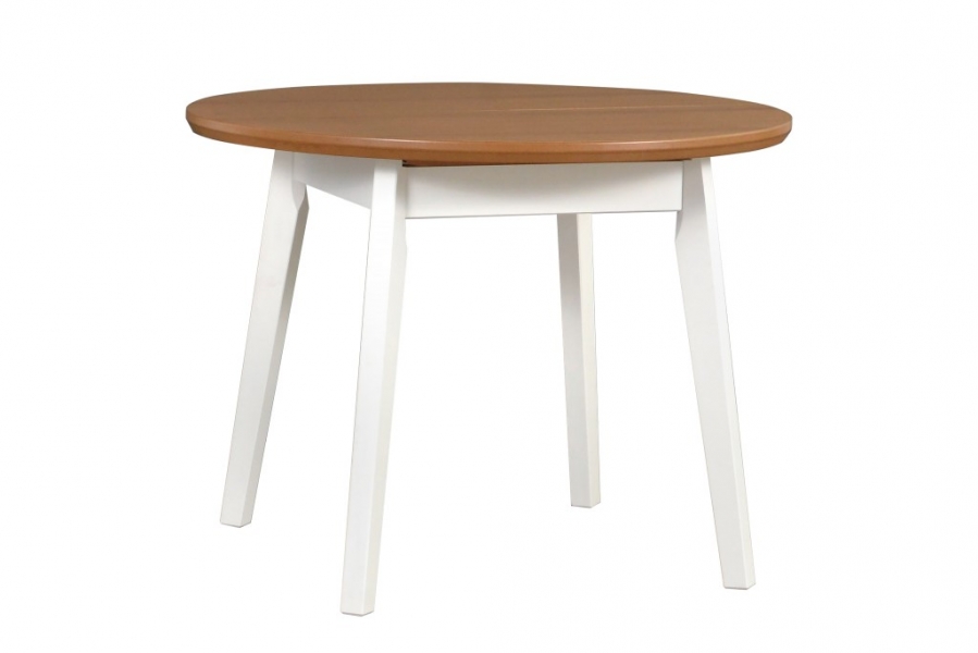 Jídelní stůl OSLO 4 deska stolu bílá, podstava stolu buk, nohy s